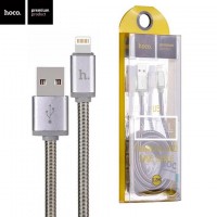 USB кабель Hoco U5 Full-Metal Lightning 1.2m серебристый