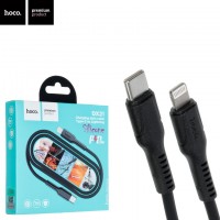 USB кабель Hoco DX21 Silicone Type-C to Lightning 1m черный
