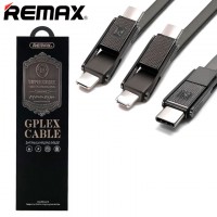 USB кабель Remax Sury 2 RC-070th 3in1 Lightning-micro USB-Type-C черный