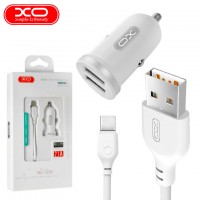 Автомобильное зарядное устройство XO TZ08 2USB 2.1A Type-C white