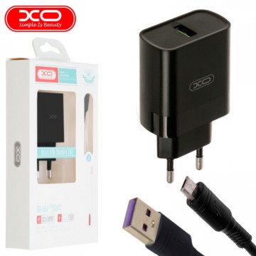 Сетевое зарядное устройство XO L63 QC3.0 1USB 15W micro-USB black в Одессе