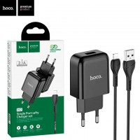 Сетевое зарядное устройство Hoco N2 1USB 2.1A Lightning black