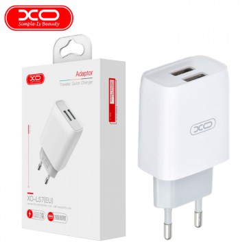 Сетевое зарядное устройство XO L57 2USB 2.4A white в Одессе