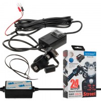 USB Зарядка ″Morbest″ C31 с влагозащитой в мотоцикл 12-24V to USB 5V black