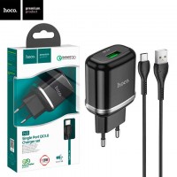 Сетевое зарядное устройство Hoco N3 QC3.0 1USB 3A Type-C black