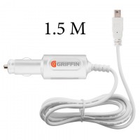 Автомобильное зарядное устройство GPS Griffin 1.5м 2.1A mini-USB тех.пакет white