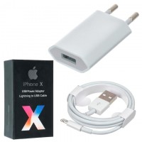 Сетевое зарядное устройство iPhone X 2in1 MD814CH A Type 4G Lightning original