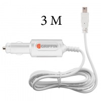 Автомобильное зарядное устройство GPS Griffin 3м 2.1A mini-USB тех.пакет white