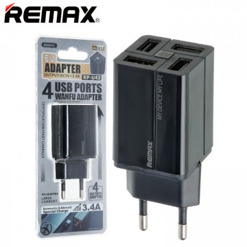 Сетевое зарядное устройство Remax RP-U43 4USB 3.4A black в Одессе