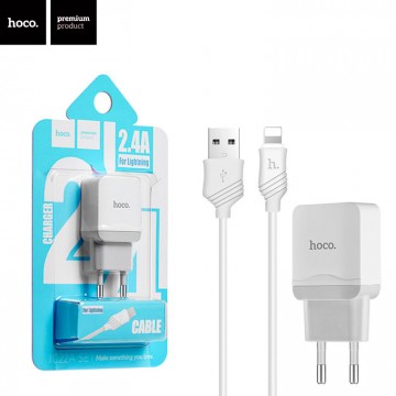 Сетевое зарядное устройство Hoco C22A 1USB 2.4A Lightning white в Одессе