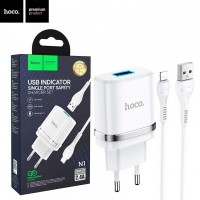 Сетевое зарядное устройство Hoco N1 1USB 2.4A Lightning white