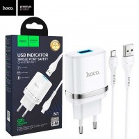 Сетевое зарядное устройство Hoco N1 1USB 2.4A micro-USB white