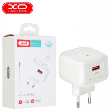 Сетевое зарядное устройство XO L59 QC3.0 1USB 18W white в Одессе