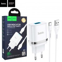 Сетевое зарядное устройство Hoco N1 1USB 2.4A Type-C white