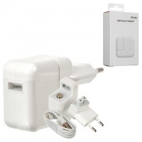 Сетевое зарядное устройство iPad A1401 2in1 1USB 2.4A 12W Lightning white