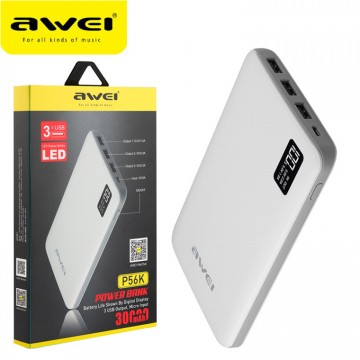 Power Bank AWEI P56K 30000 mah белый в Одессе