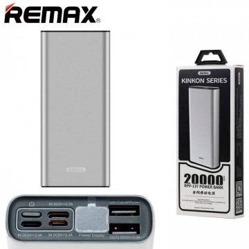 Power Bank Remax Kinkon RPP-137 20000 mAh серебристый в Одессе