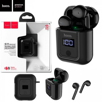 Bluetooth наушники с микрофоном Hoco S11 + black silicone case черные в Одессе