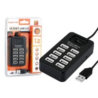 USB Hub 10 PORT USB 2.0 P-1603 black