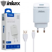 Сетевое зарядное устройство inkax CD-53 QC 3.0 micro-USB white