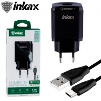 Сетевое зарядное устройство inkax CD-53 QC 3.0 micro-USB black