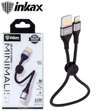 USB кабель inkax CK-95 Lightning 0.25m черный в Одессе