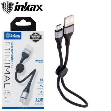 USB кабель inkax CK-95 micro USB 0.25m черный в Одессе