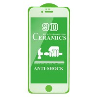 Защитное стекло Ceramics 9D Full Glue iPhone 6 Plus white