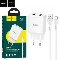 Сетевое зарядное устройство Hoco N7 2USB 2.1A Type-C white