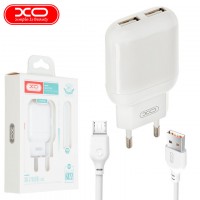 Сетевое зарядное устройство XO L78 2USB 2.4A micro-USB white