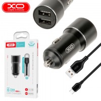 Автомобильное зарядное устройство XO TZ09 2USB 2.4A micro-USB black