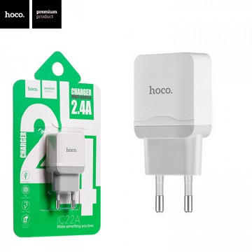 Сетевое зарядное устройство Hoco C22A 1USB 2.4A white в Одессе