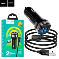 Автомобильное зарядное устройство Hoco Z40 2USB 2.4A Lightning black