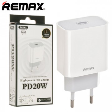 Сетевое зарядное устройство Remax RP-U79 PD 20W Type-C white в Одессе