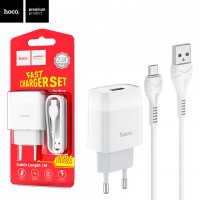 Сетевое зарядное устройство Hoco C72A 1USB 2.1A micro-USB white