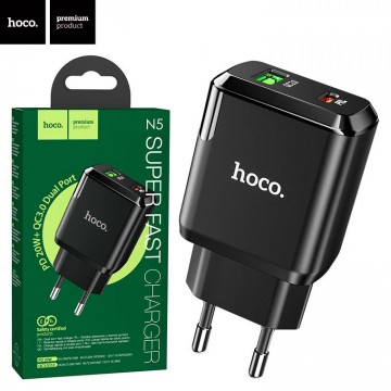 Сетевое зарядное устройство Hoco N5 PD20W + QC3.0 1USB 3.0A black в Одессе
