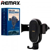 Держатель Remax RM-C38 с беспроводным зарядным устройством черный