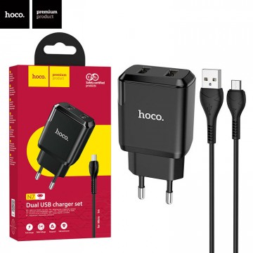 Сетевое зарядное устройство Hoco N7 2USB 2.1A micro-USB black в Одессе