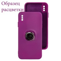 Чехол Silicone Cover Ring 3в1 iPhone 12 Pro Max фиолетовый