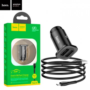 Автомобильное зарядное устройство Hoco NZ4 2USB 2.4A micro-USB black в Одессе