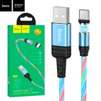 USB кабель Hoco U90 Магнитный Туре-С 1m голубой