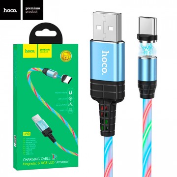 USB кабель Hoco U90 Магнитный Туре-С 1m голубой в Одессе