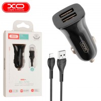 Автомобильное зарядное устройство XO TZ10 2USB 2,4A Lightning black