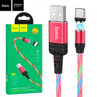 USB кабель Hoco U90 Магнитный Туре-С 1m красный