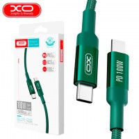 USB кабель XO NB-Q168 Type-C - Type-C 100W 1m зеленый