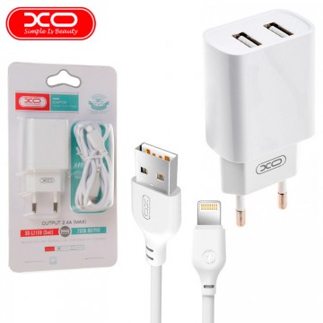 Сетевое зарядное устройство XO L71 2USB 2.4A Lightning white в Одессе