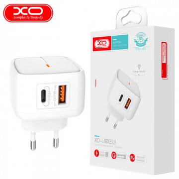 Сетевое зарядное устройство XO L60 PD QC3.0 18W 1USB  white в Одессе