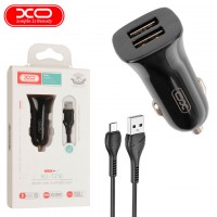 Автомобильное зарядное устройство XO TZ10 2USB 2,4A micro-USB black