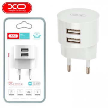 Сетевое зарядное устройство XO L62 2USB 2.4A white в Одессе