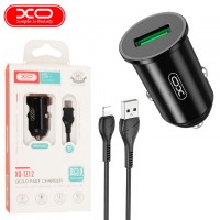 Автомобильное зарядное устройство XO TZ12 QC3.0 1USB 18W Lightning black